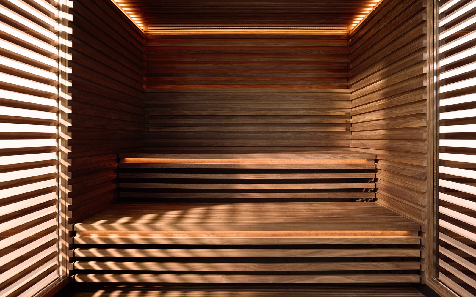 Family in the sauna